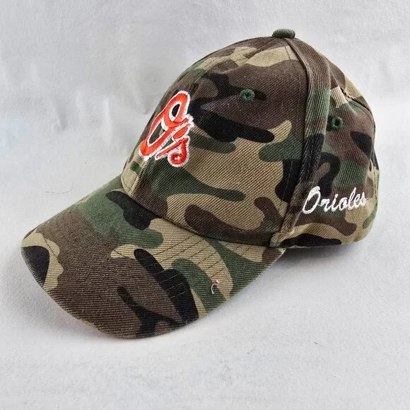 Baltimore Orioles Camo Hat Green Orange Logo Adjustable Baseball Cap MLB Casual - Picture 4 of 7